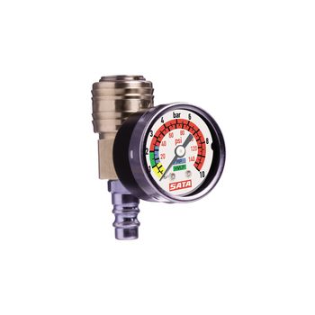 SATA Spritzluftkontrollmanometer mit Schnellkupplung & Nippel