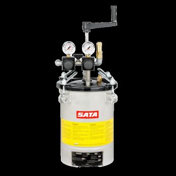SATA paint set 10, Wasserlackausführung, Doppeldruckminderer, Handrührwerk & Einsatztopf Edelstahl
