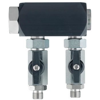 SATA Abgangsleiste mit Kugelhähne (2 x 1/4" Außengewinde)