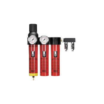 SATA filter 484 mit Tragerahmen 3-stufiger Sinterfilter/Feinfilter/Aktivkohle, Druckregler, Abgangsmodul (2 x 1/4" Außengewinde)