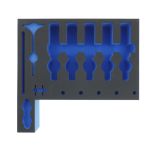 SATA Schaumstoffeinlage schwarz - blau mit Noppeneinlage & Kaschierschaumstoff